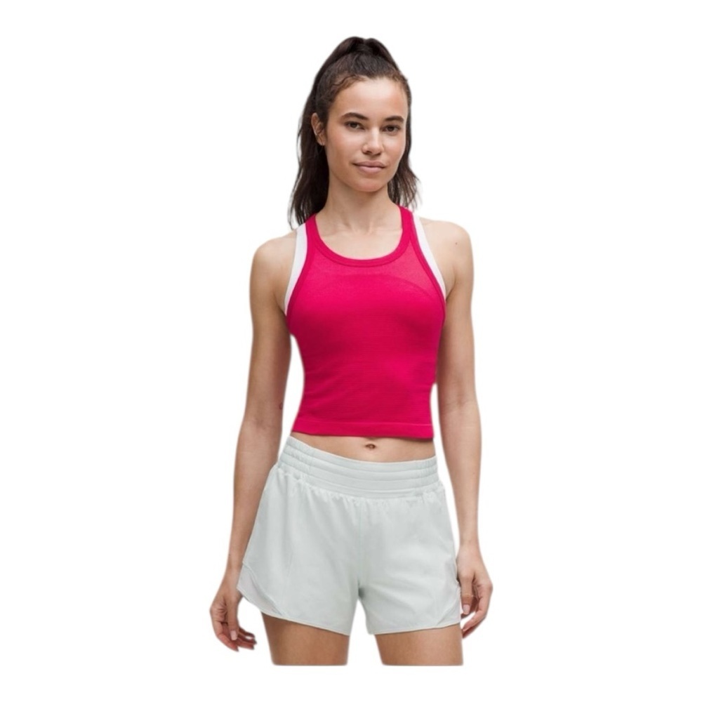 Lululemon Swiftly Tech Cropped Racerback Tank 2.0 Pink Dragonfruit Sz 4 & 14 NWT